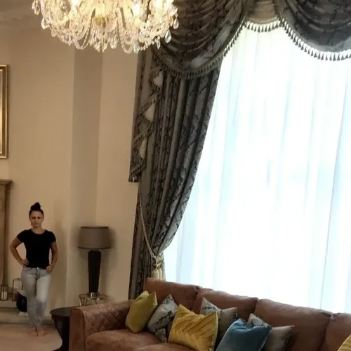 Leaving room waterfall curtains